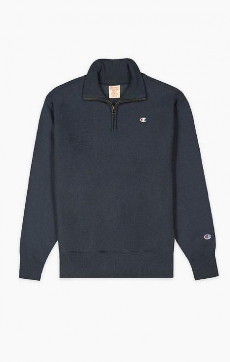 Champion Half Zip-Up Reverse Weave Cropped Sweatshirt Tröjor Dam Mörkturkos | 2973-DWJOG