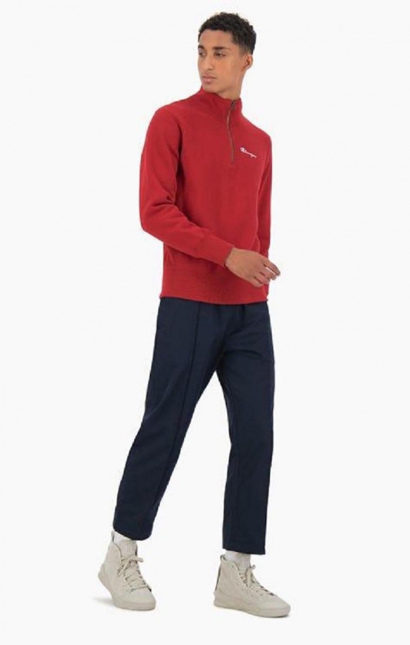 Champion Half Zip-Up Reverse Weave Sweatshirt Tröjor Herr Vinröda | 8034-RTHVP