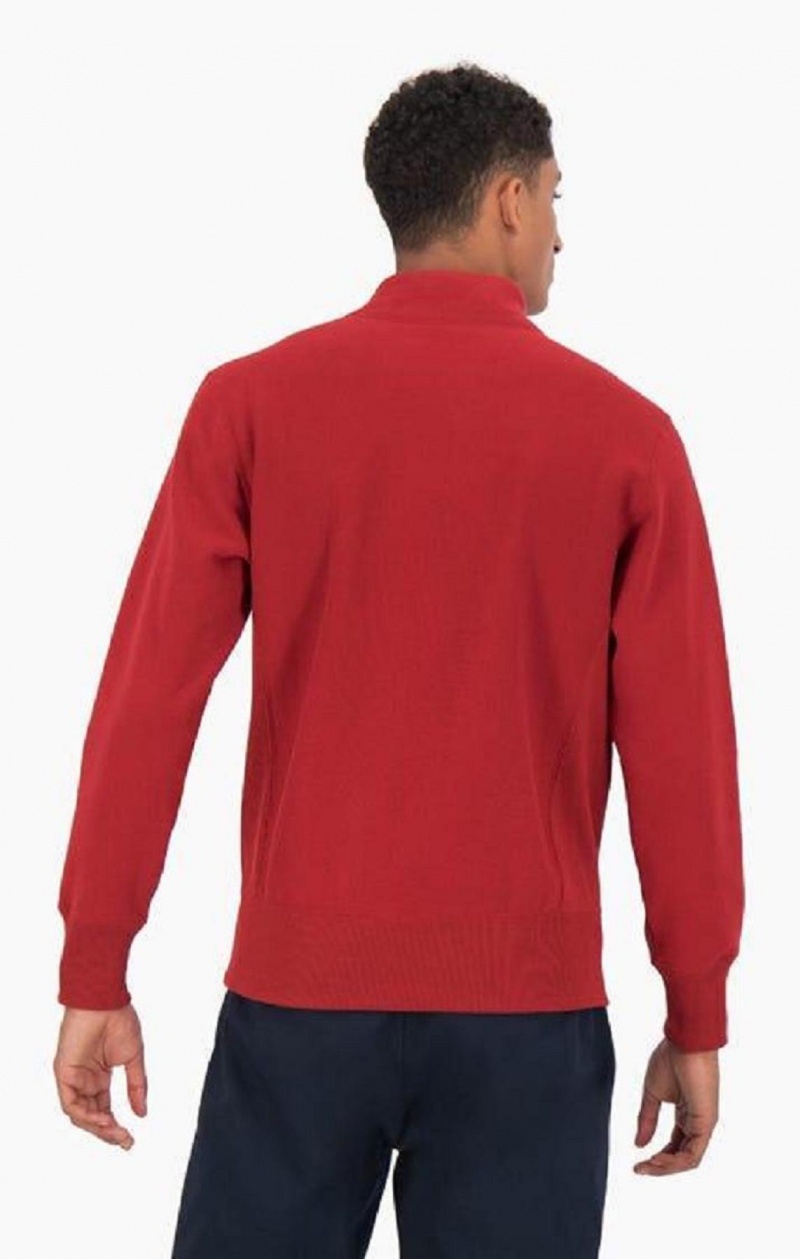 Champion Half Zip-Up Reverse Weave Sweatshirt Tröjor Herr Vinröda | 8034-RTHVP