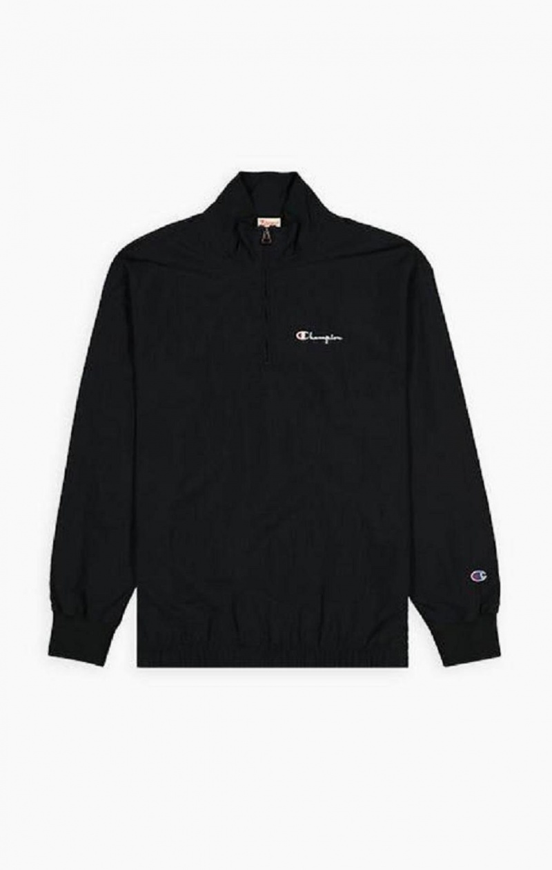 Champion Half Zip-Up Script Logo Track Jacket Jackor Herr Svarta | 5908-LWEMG