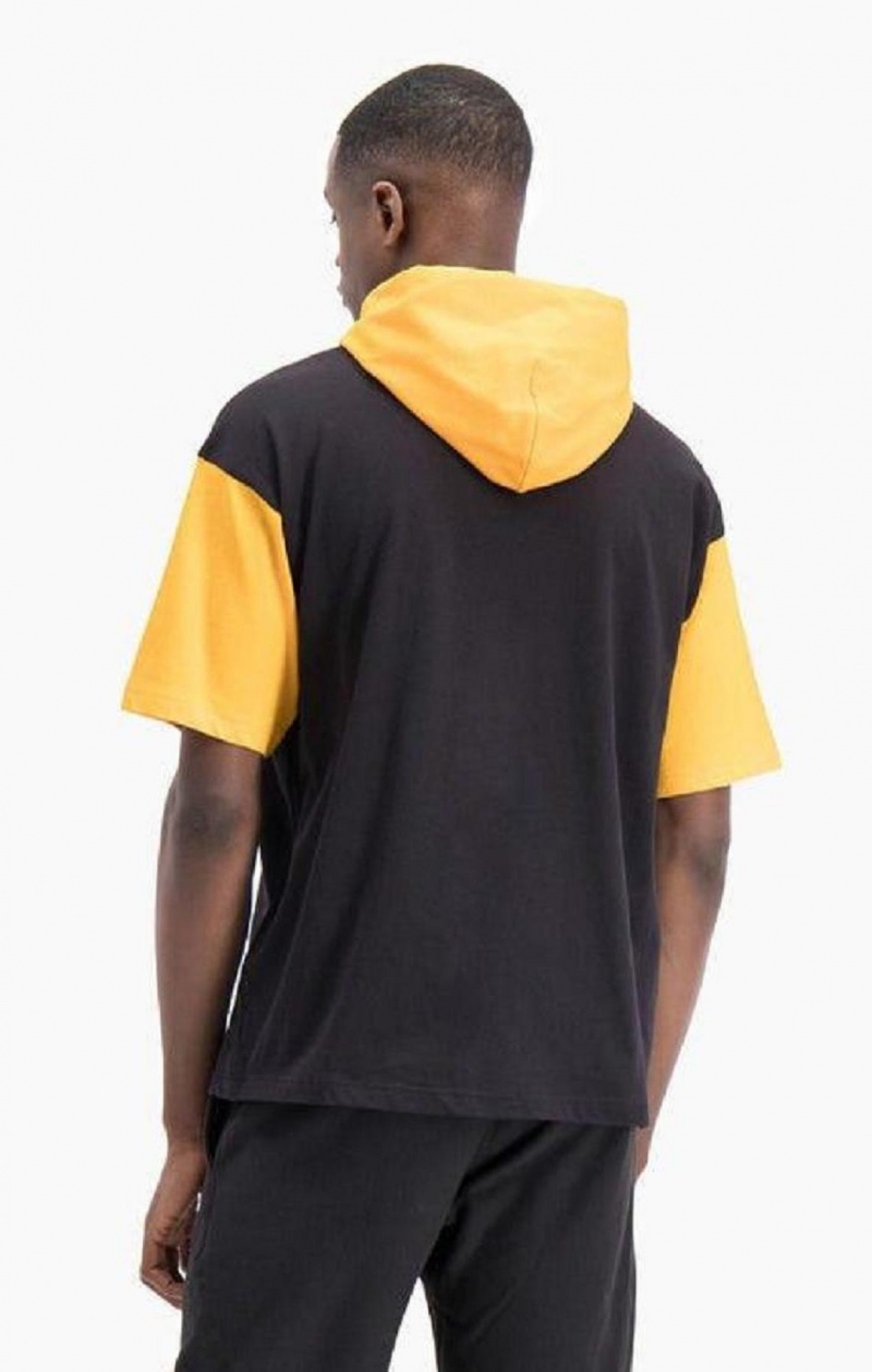 Champion Hooded Colour Block Script Logo T-Shirt T-shirt Herr Svarta | 8371-TLRUD