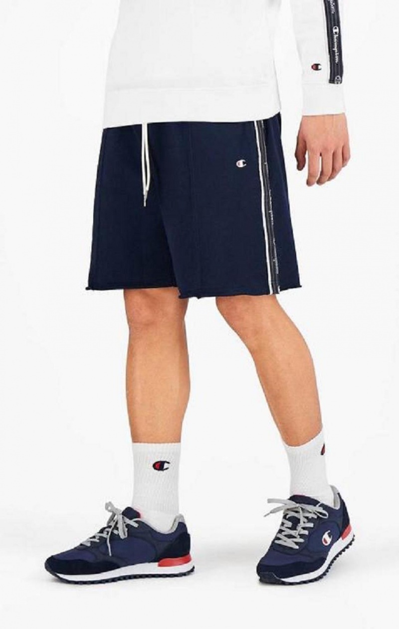 Champion Jacquard Logo Tape Front Seam Shorts Shorts Herr Mörkblå | 1706-QICJL