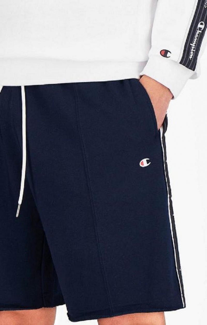 Champion Jacquard Logo Tape Front Seam Shorts Shorts Herr Mörkblå | 1706-QICJL