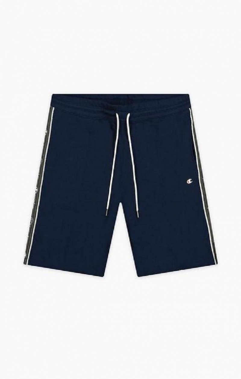 Champion Jacquard Logo Tape Front Seam Shorts Shorts Herr Mörkblå | 1706-QICJL