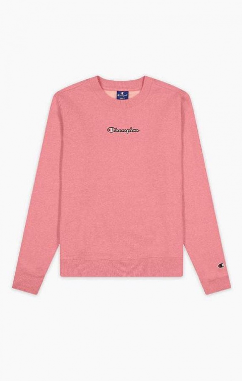 Champion Jaspé Script Logo Sweatshirt Tröjor Dam Rosa | 1360-FZPST