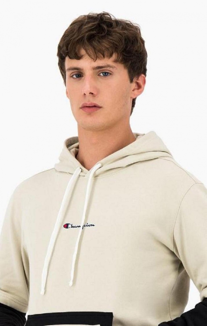 Champion Layered Small Script Logo Fleece Hoodie Hoodie Herr Bruna | 5237-RGHSV