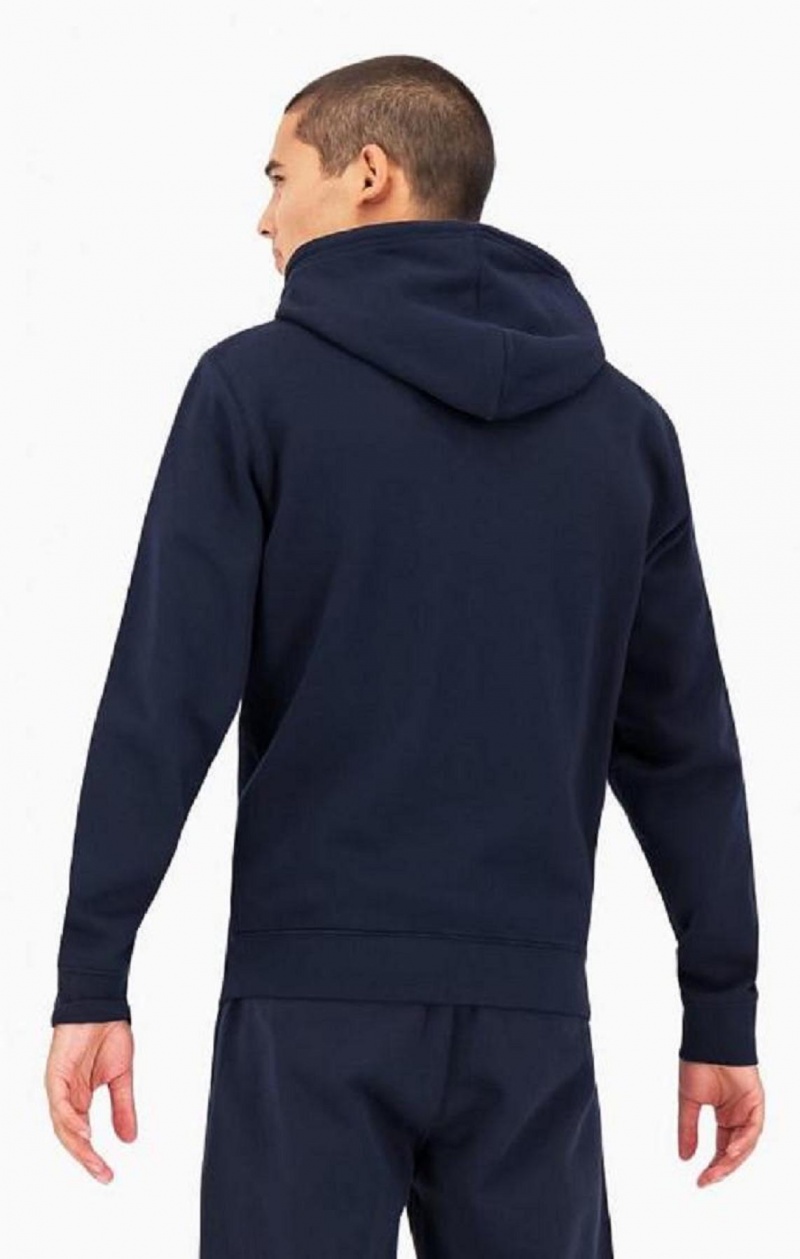 Champion Logo Sleeve Zip-Up Fleece Hoodie Hoodie Herr Mörkblå | 3274-BXZWQ