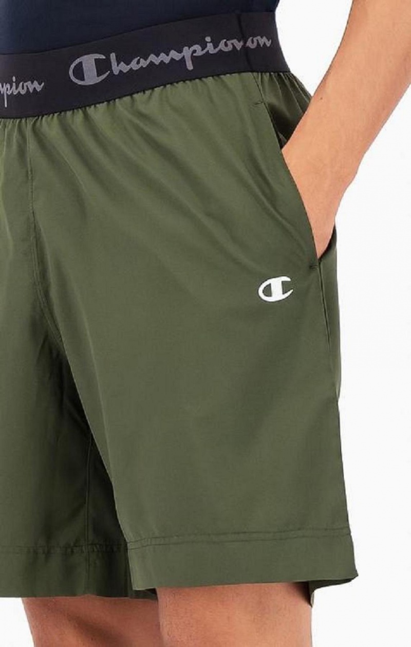 Champion Logo Tape Microfibre Performance Shorts Shorts Herr Gröna | 1328-GHIEO