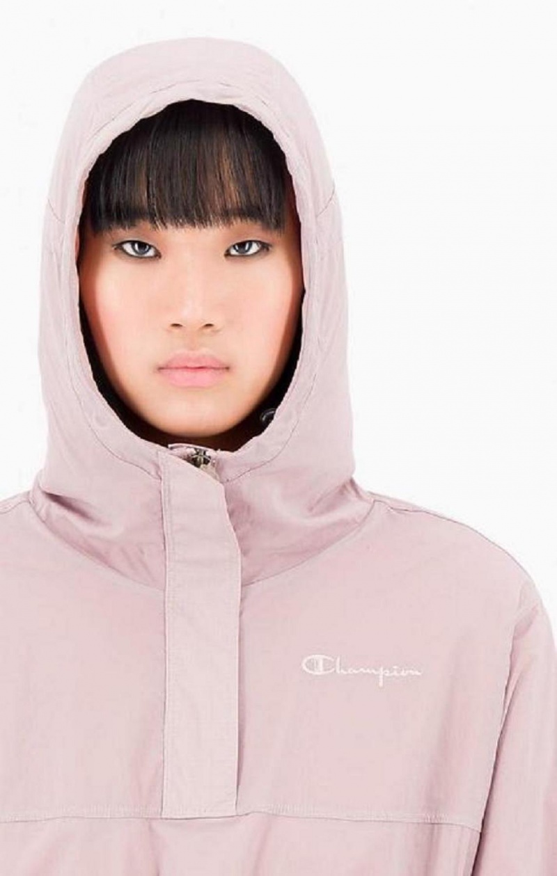 Champion Lätta Half Zip-Up Hooded Jacket Jackor Dam Rosa | 6395-FUGRL