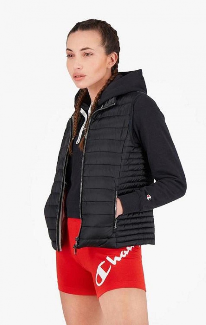 Champion Lätta Vadderad Gilet Jackor Dam Svarta | 9812-FUJHR