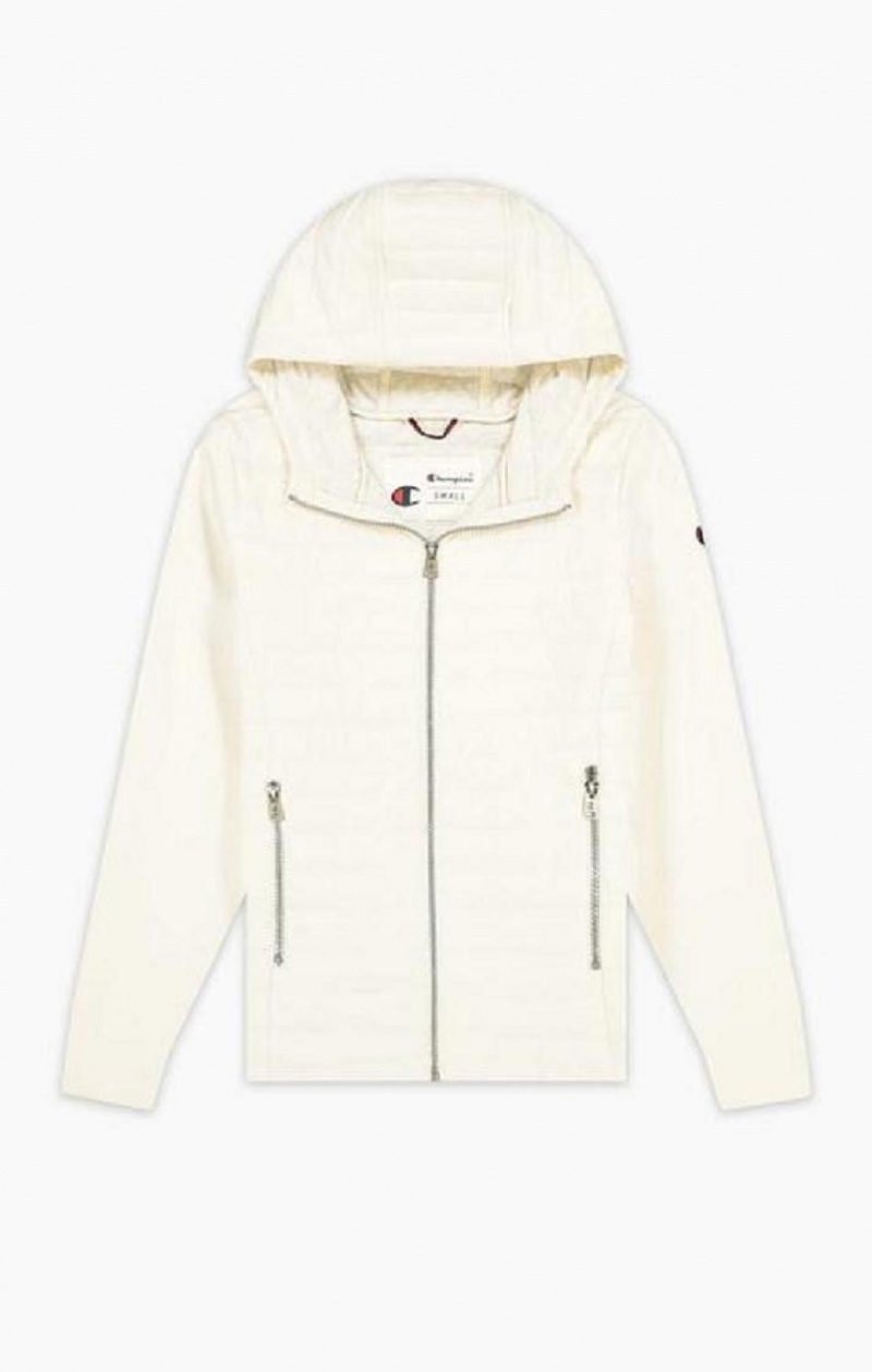 Champion Lätta Vadderad Hooded Jacket Jackor Dam Vita | 1839-YSPVU