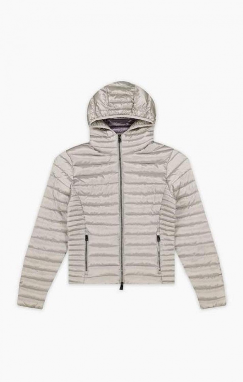 Champion Lätta Vadderad Hooded Jacket Jackor Dam Vita | 4619-KFVNH