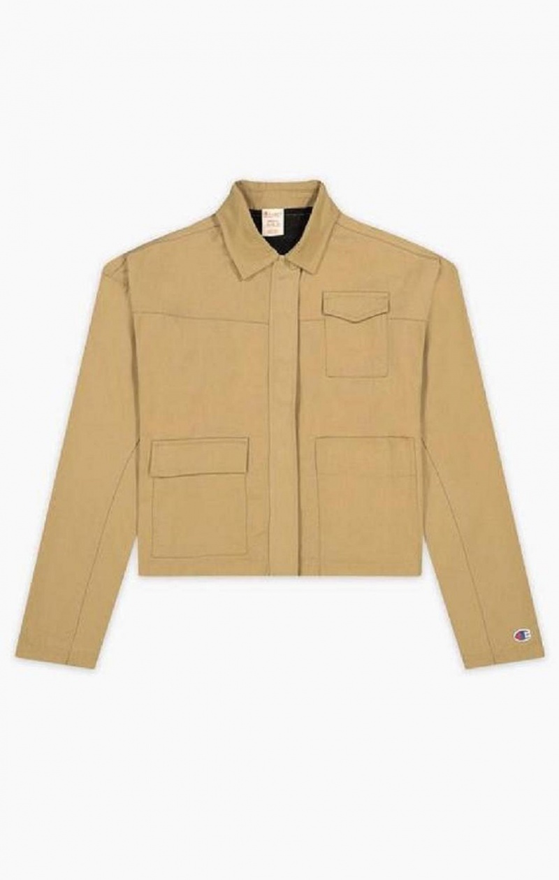 Champion Military Inspired Cropped Jacket Jackor Dam Ljusbruna | 1679-YFHWC