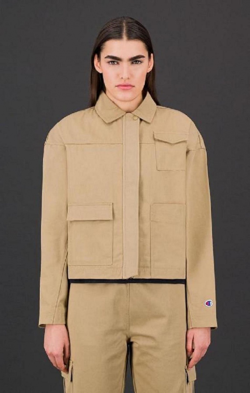 Champion Military Inspired Cropped Jacket Jackor Dam Ljusbruna | 1679-YFHWC