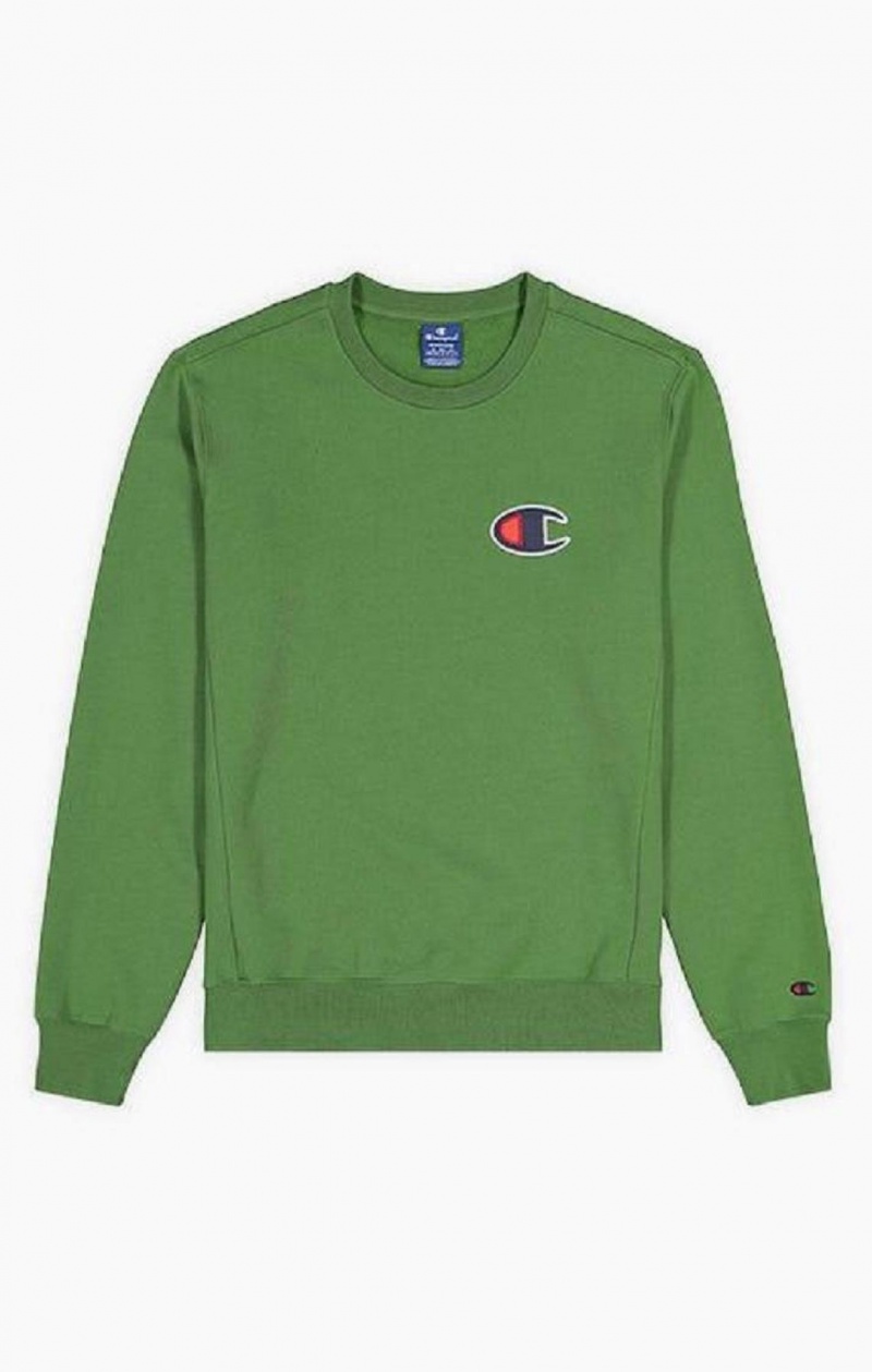 Champion Mocka C Logo Bomull Terry Sweatshirt Tröjor Herr Gröna | 5638-IVCLU