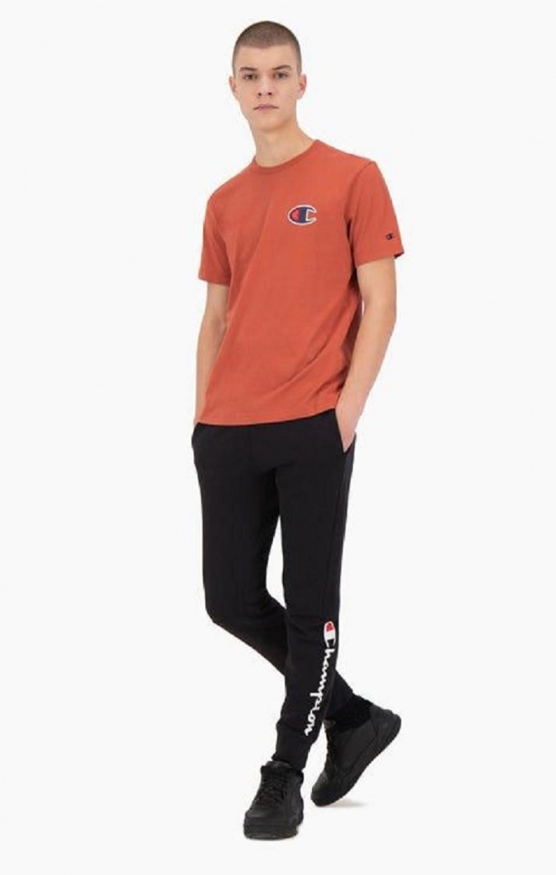 Champion Mocka C Logo Crew Neck T-Shirt T-shirt Herr Orange | 4302-ROXZP