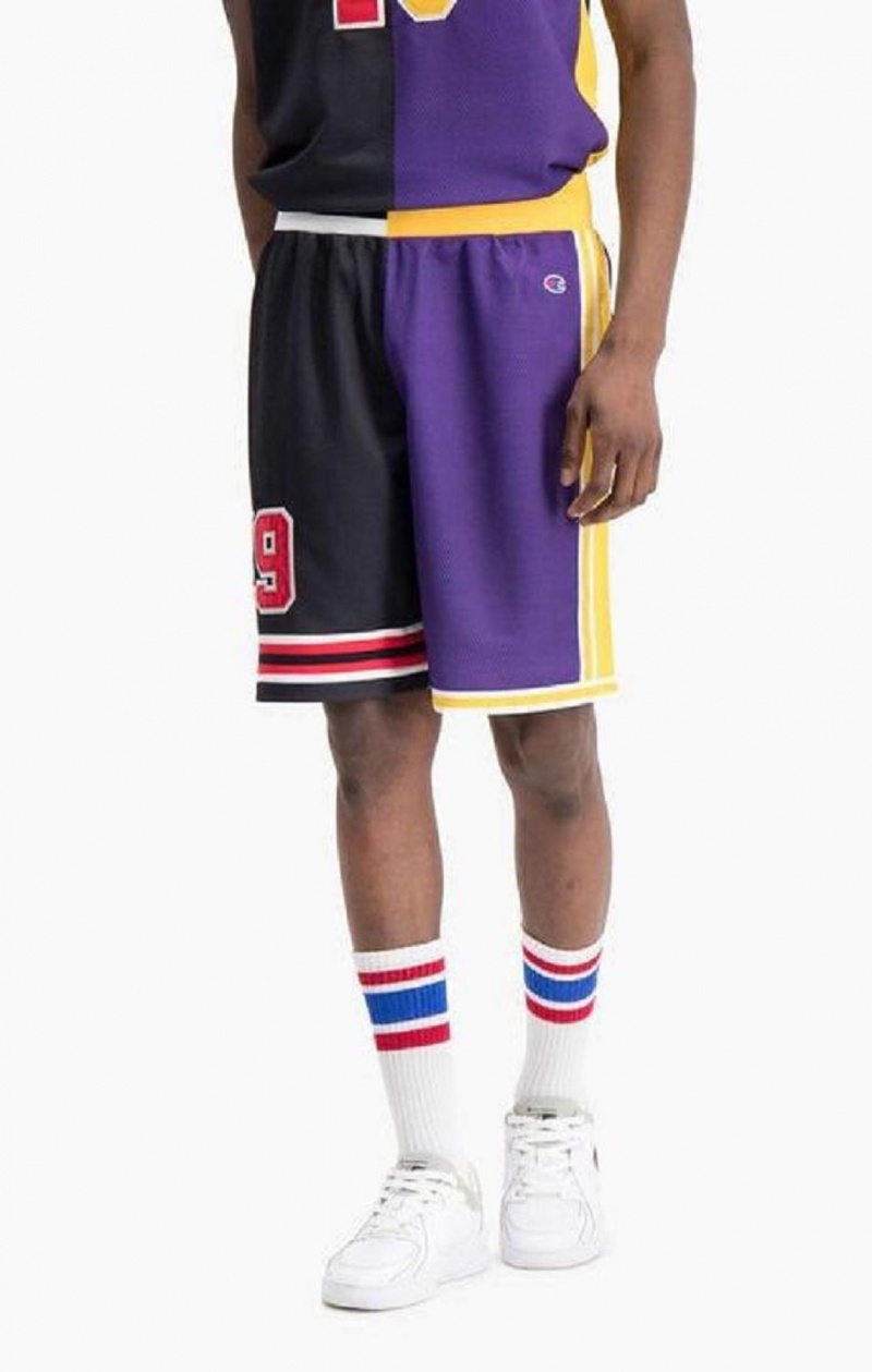 Champion NBMIX Patchwork 'Champion 19' Basketball Shorts Shorts Herr Svarta Lila | 5740-JKRBA