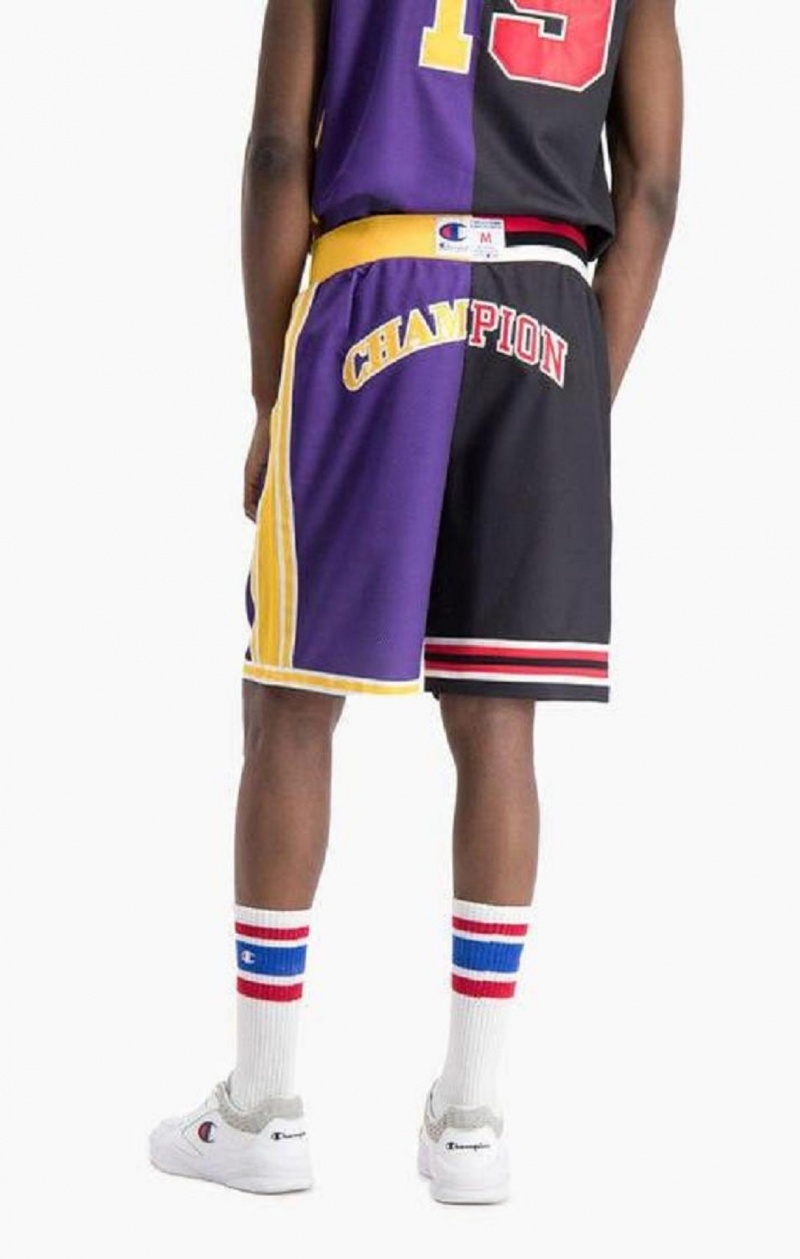 Champion NBMIX Patchwork 'Champion 19' Basketball Shorts Shorts Herr Svarta Lila | 5740-JKRBA