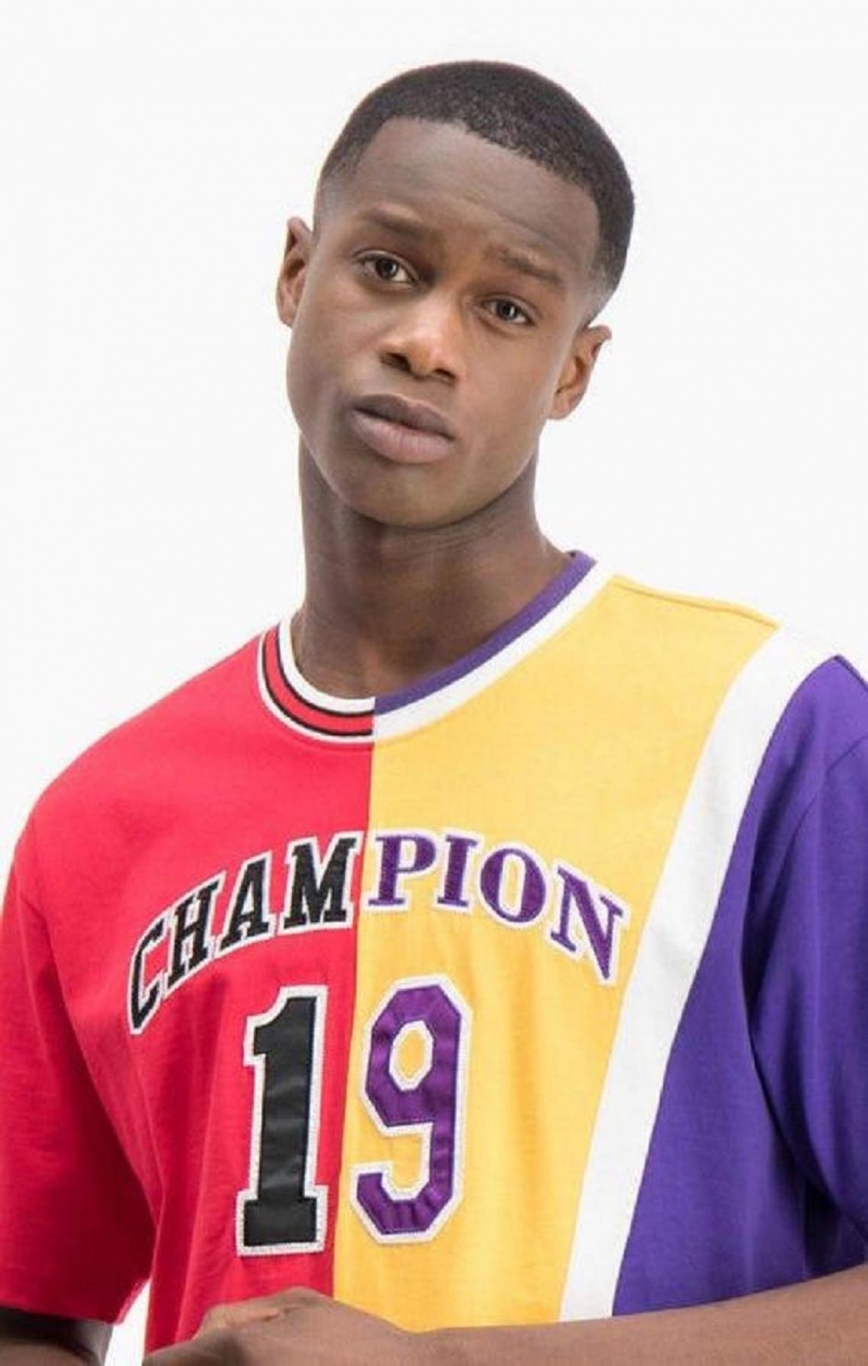 Champion NBMIX Patchwork 'Champion 19' Basketball T-shirt Herr Röda | 1604-LSVXD