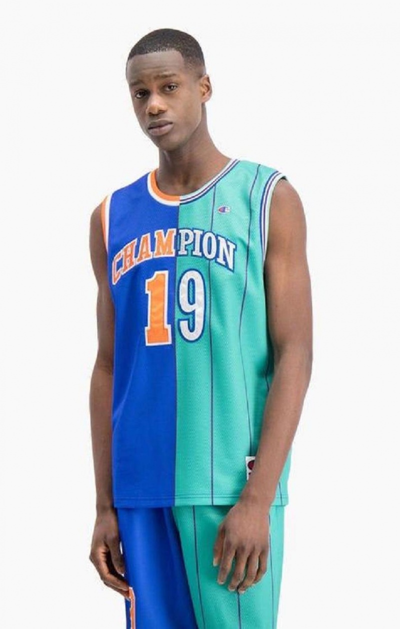 Champion NBMIX Patchwork 'Champion 19' Basketball T-shirt Herr Blå | 9853-VINEZ