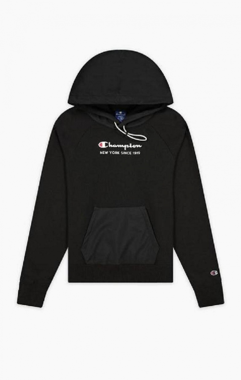 Champion New York Hoodie Hoodie Dam Svarta | 8421-WISFR