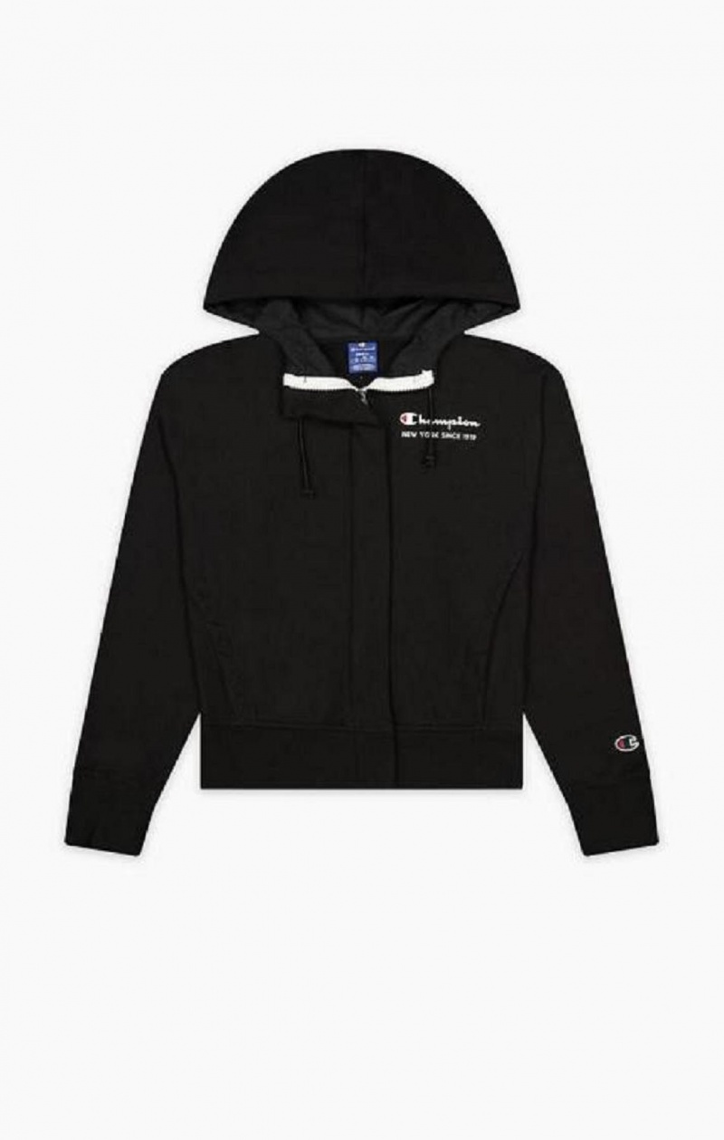 Champion New York Hoodie Hoodie Dam Svarta | 9384-CERYV