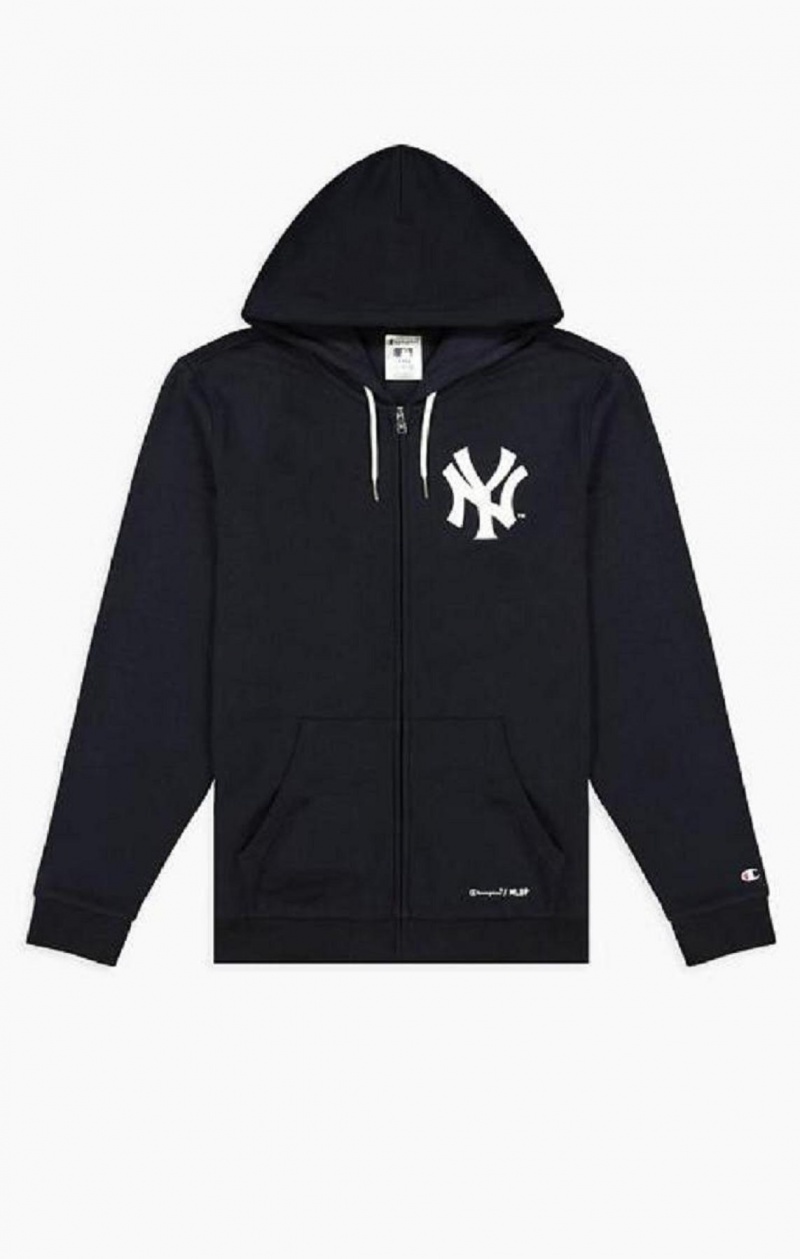 Champion New York MLB Hoodie Hoodie Herr Mörkblå | 4735-NYDAJ