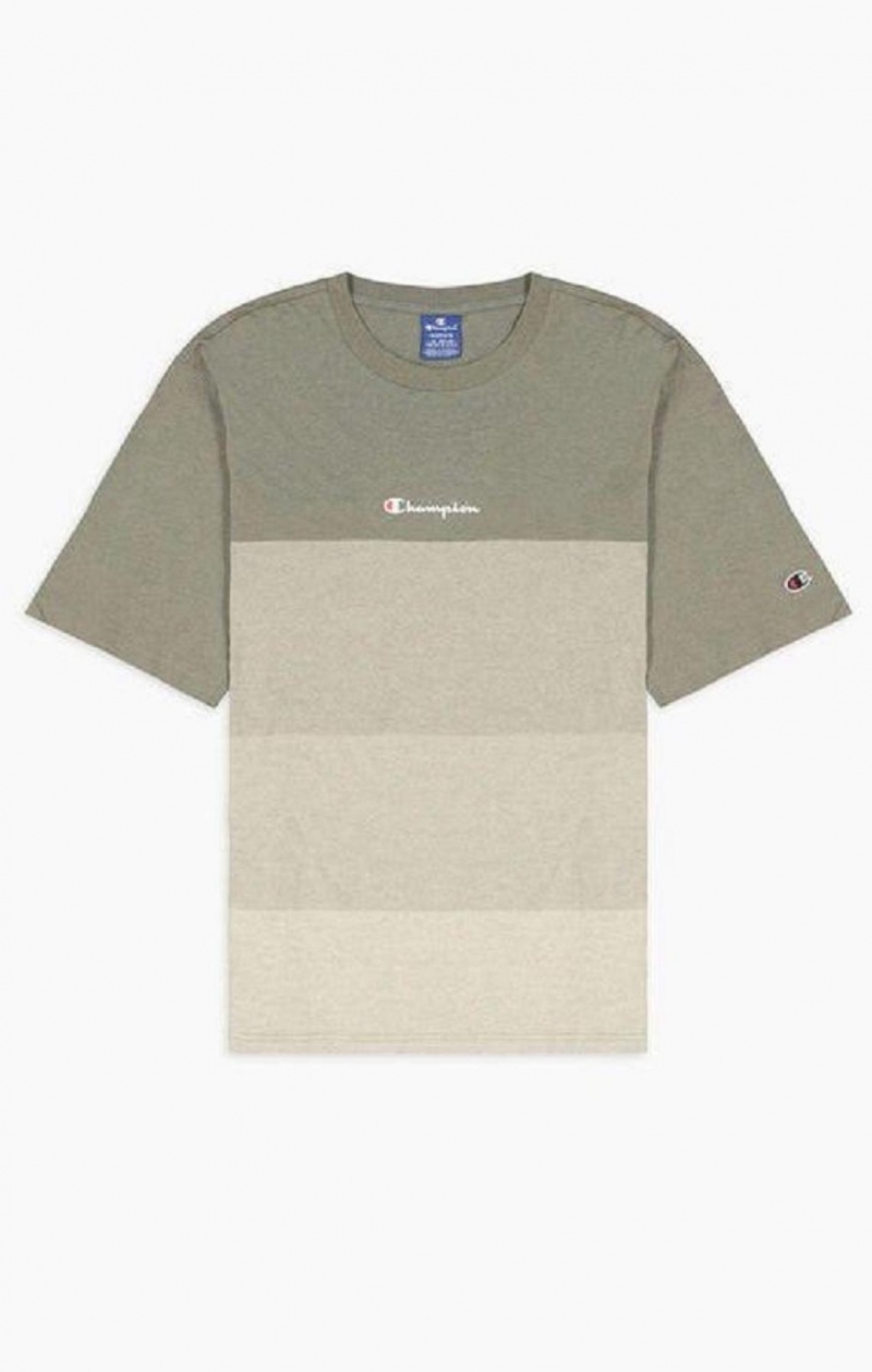 Champion Ombré Panelled T-Shirt T-shirt Herr Gröna | 4087-TIKYF