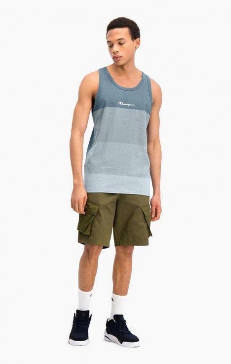 Champion Ombré Panelled Tank Top T-shirt Herr Blå | 6148-STHFV