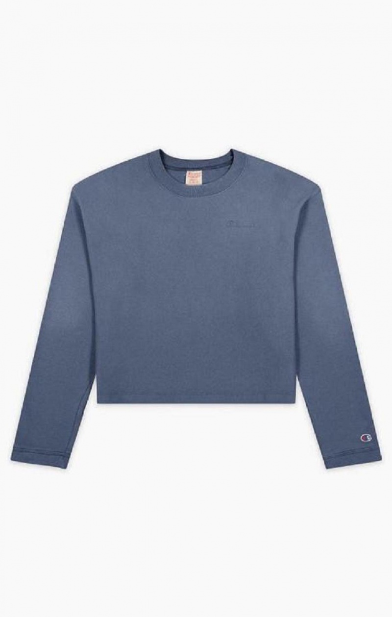 Champion Ombré Wash Cropped Sweatshirt Tröjor Dam Mörkturkos | 4605-DFAUL