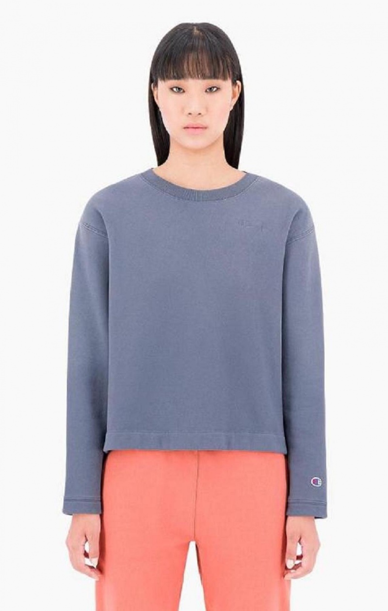 Champion Ombré Wash Cropped Sweatshirt Tröjor Dam Mörkturkos | 4605-DFAUL