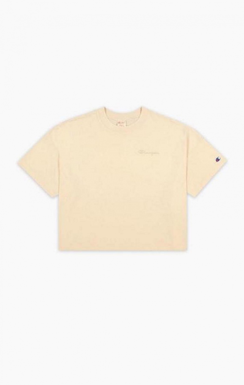 Champion Ombré Wash Cropped T-Shirt T-shirt Dam Gula | 3724-OSLNX