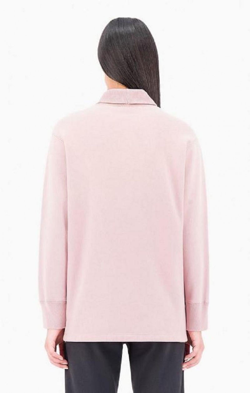 Champion Ombré Wash High Neck Sweatshirt Tröjor Dam Rosa | 8162-BTGLP