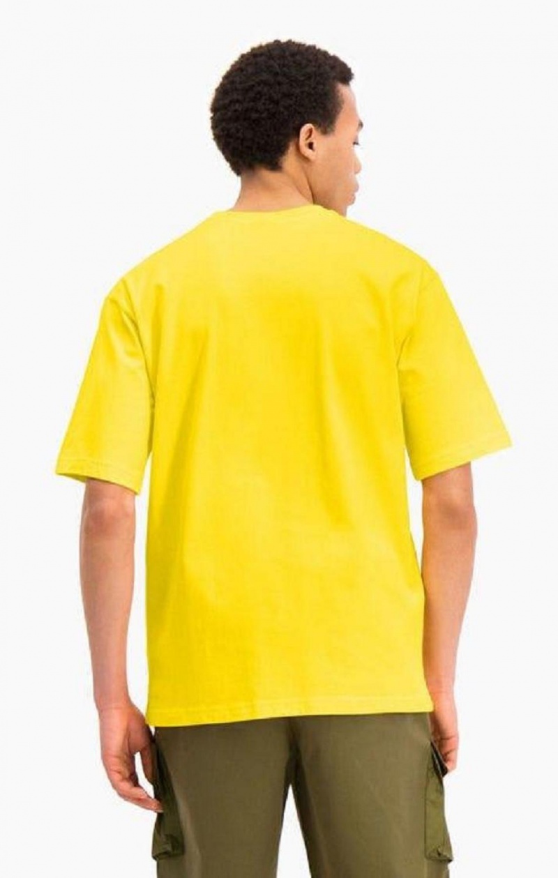 Champion Oversized Script Logo Print T-Shirt T-shirt Herr Guld | 2904-SILPU