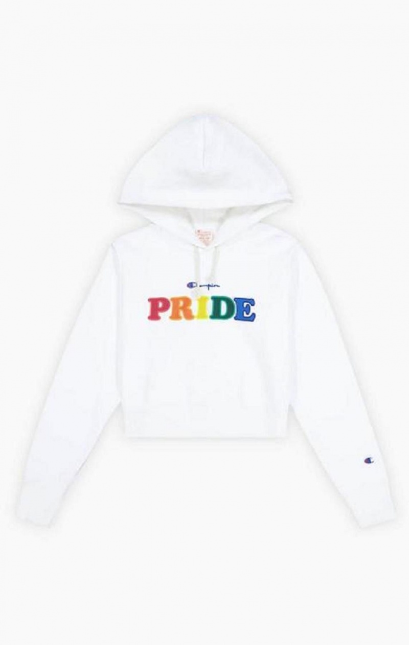 Champion PRIDE Reverse Weave Cropped Hoodie Hoodie Dam Vita | 7230-SJKXM