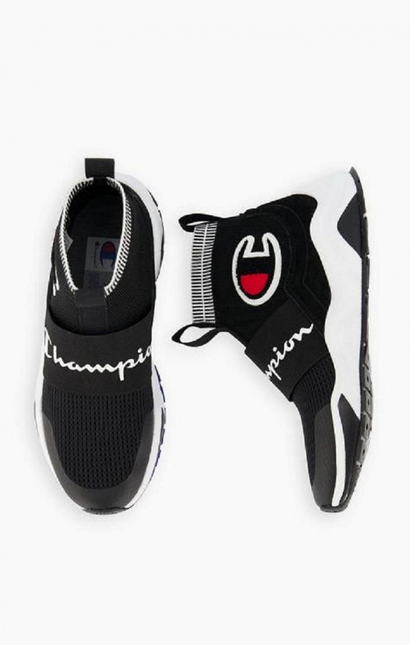 Champion Rally C Logo Sock Runner Trainers Träningsskor Herr Svarta | 7841-AXPDY