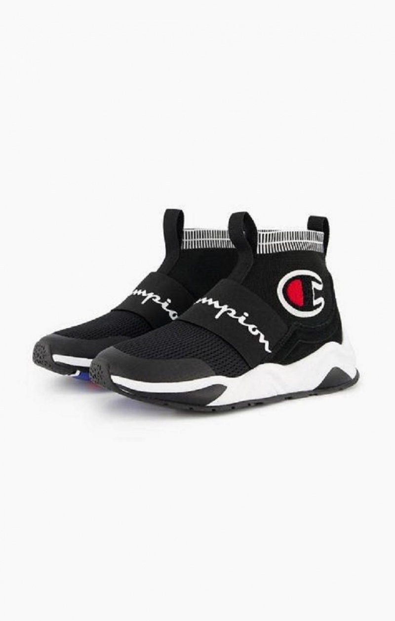 Champion Rally C Logo Sock Runner Trainers Träningsskor Herr Svarta | 7841-AXPDY