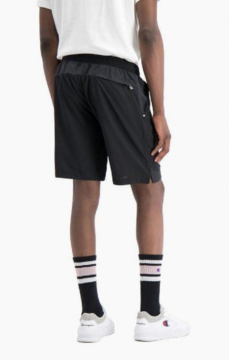 Champion Reflective Script Logo Shorts Shorts Herr Svarta | 9758-YIWFP