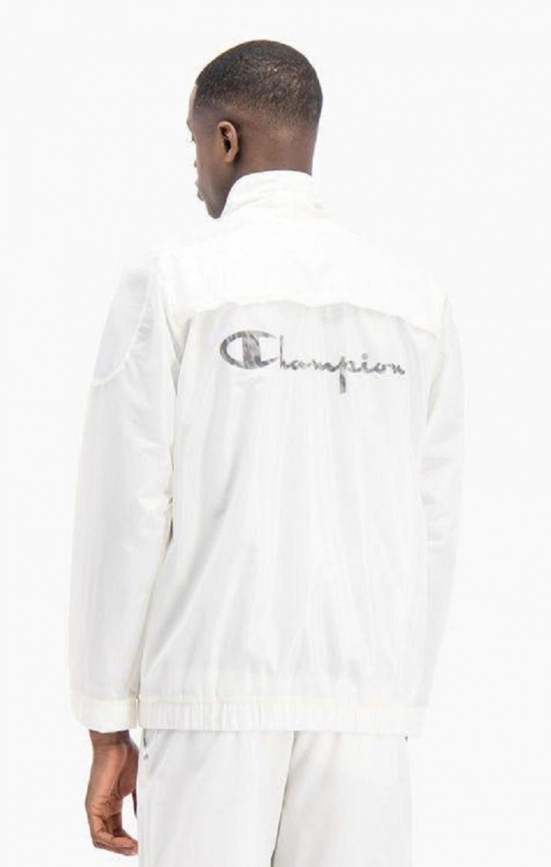 Champion Reflective Script Logo Zip-Up Track Jacket Jackor Herr Vita | 1609-QZXAS