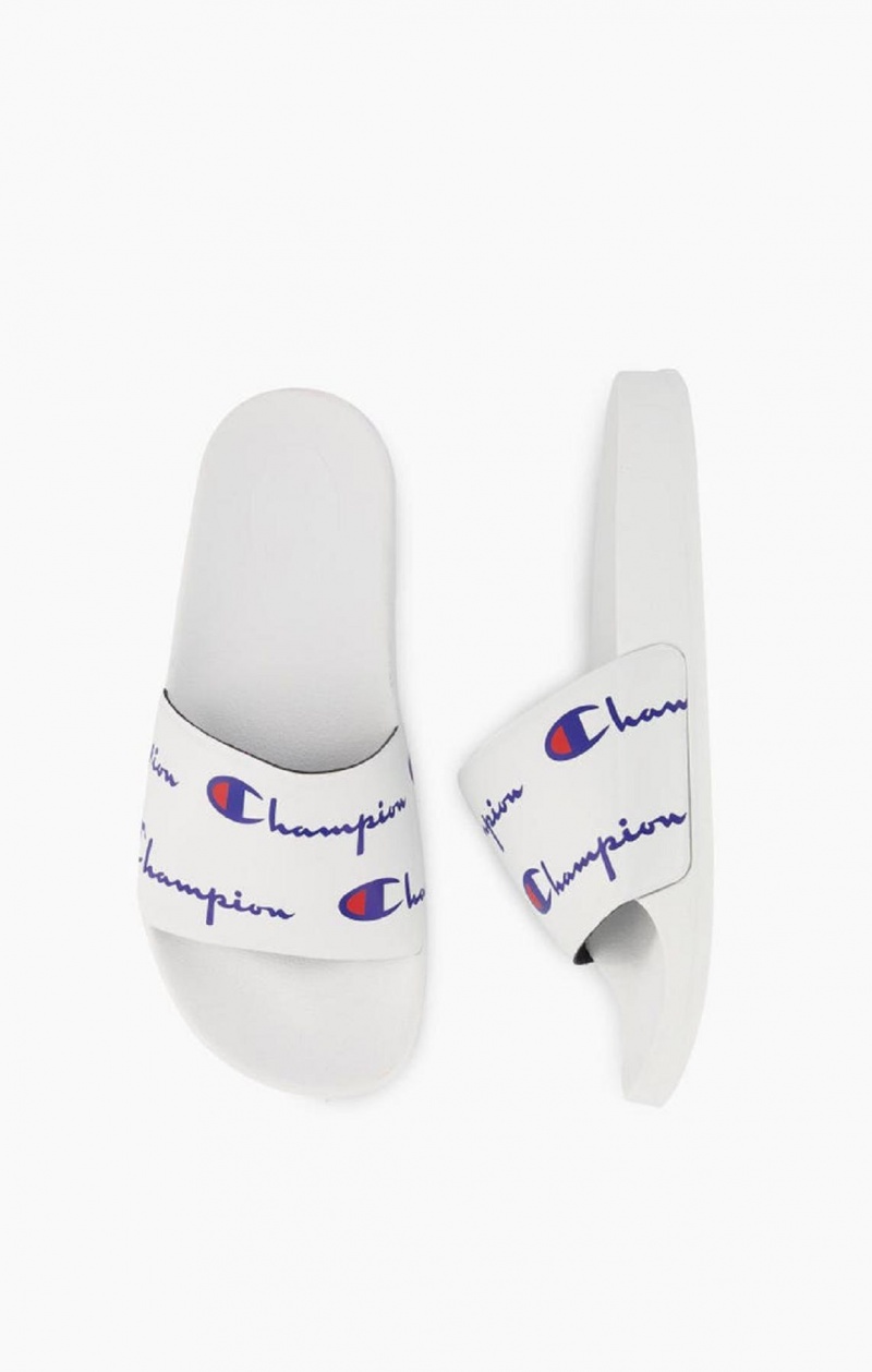 Champion Repeat Script Logo Print Pool Slides Badtofflor Dam Vita | 5328-NSXEP