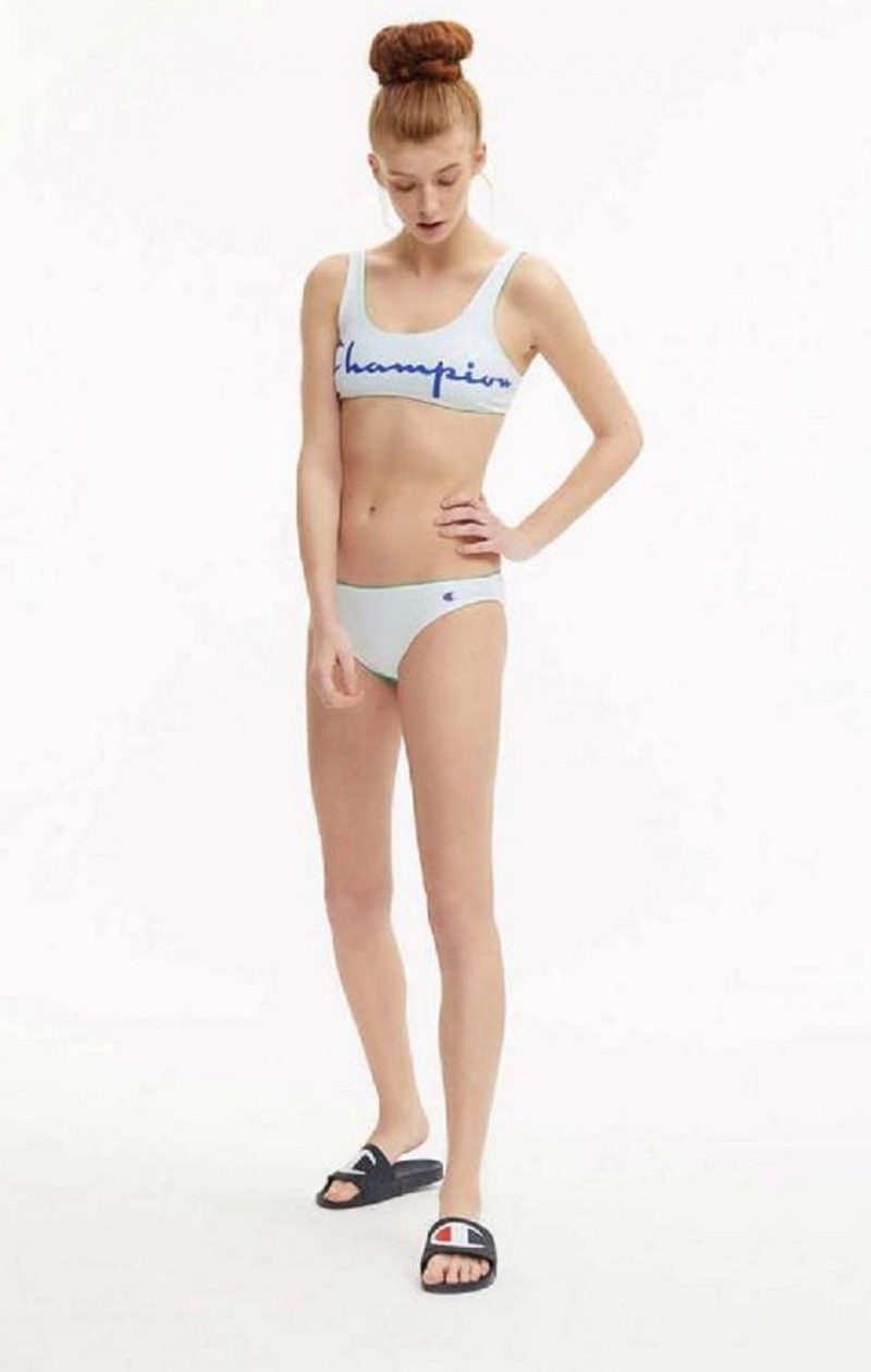 Champion Reversible 'C' Logo Patch Bikini Bottoms Badkläder Dam Gröna | 4816-ZEDGW