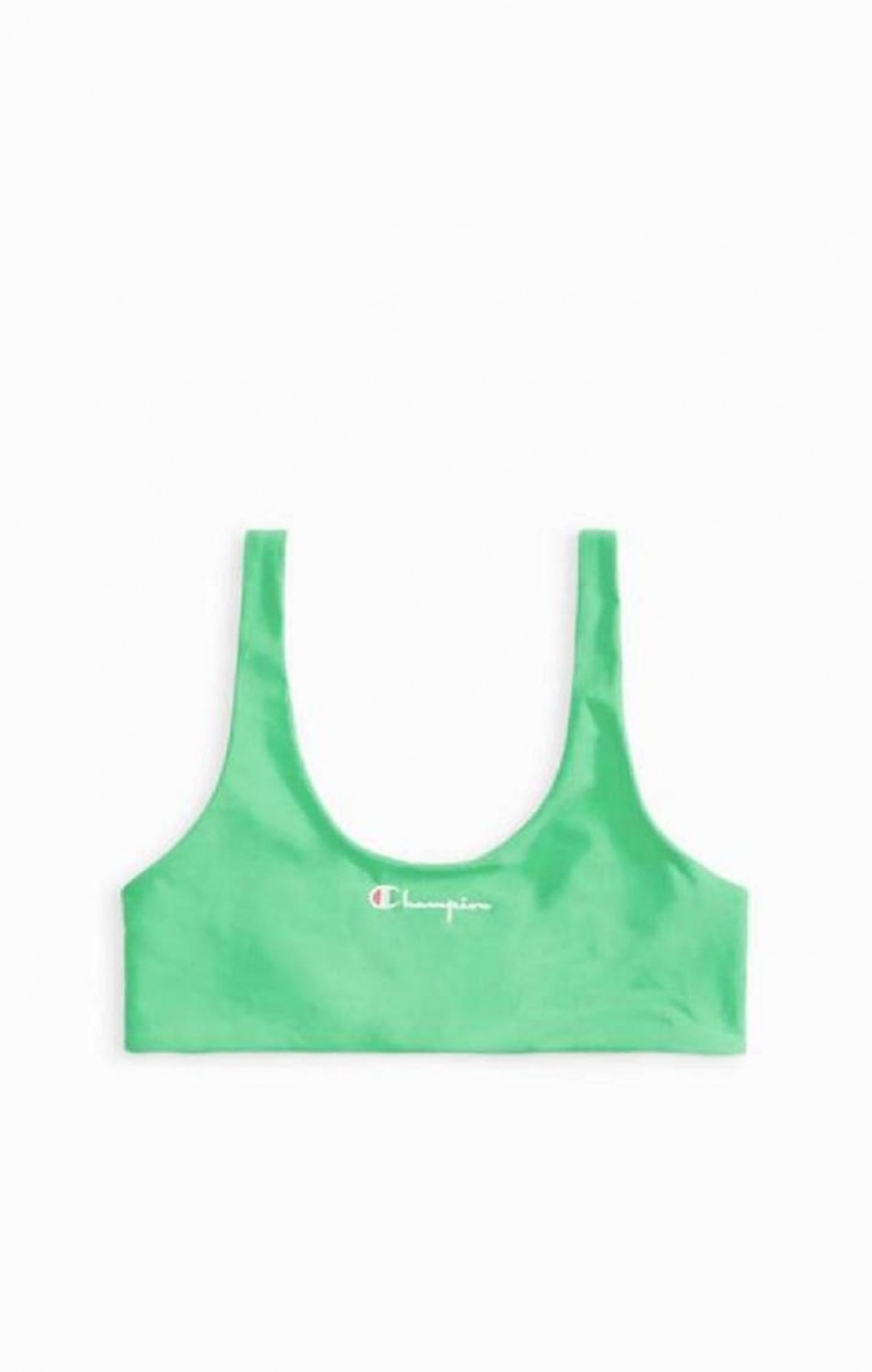 Champion Reversible Script Logo Bikini Top Badkläder Dam Ljusgröna | 8390-OYRNI