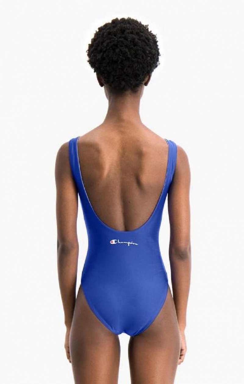 Champion Reversible Script Logo Swimsuit Badkläder Dam Blå | 1850-JWIAC