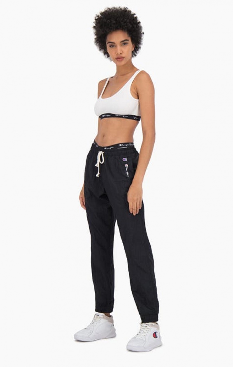 Champion Räfflad Bomull Logo Trim Bralette Badkläder Dam Vita | 2408-IFYBQ