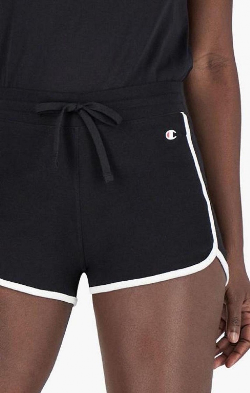 Champion Räfflad Runner Shorts Shorts Dam Svarta | 0983-AVDTQ