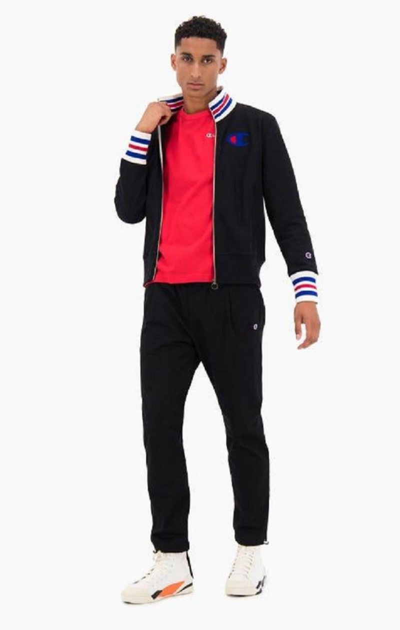 Champion Ringer Trim Reverse Weave Bomber Jacket Jackor Herr Svarta | 9625-IQZNH