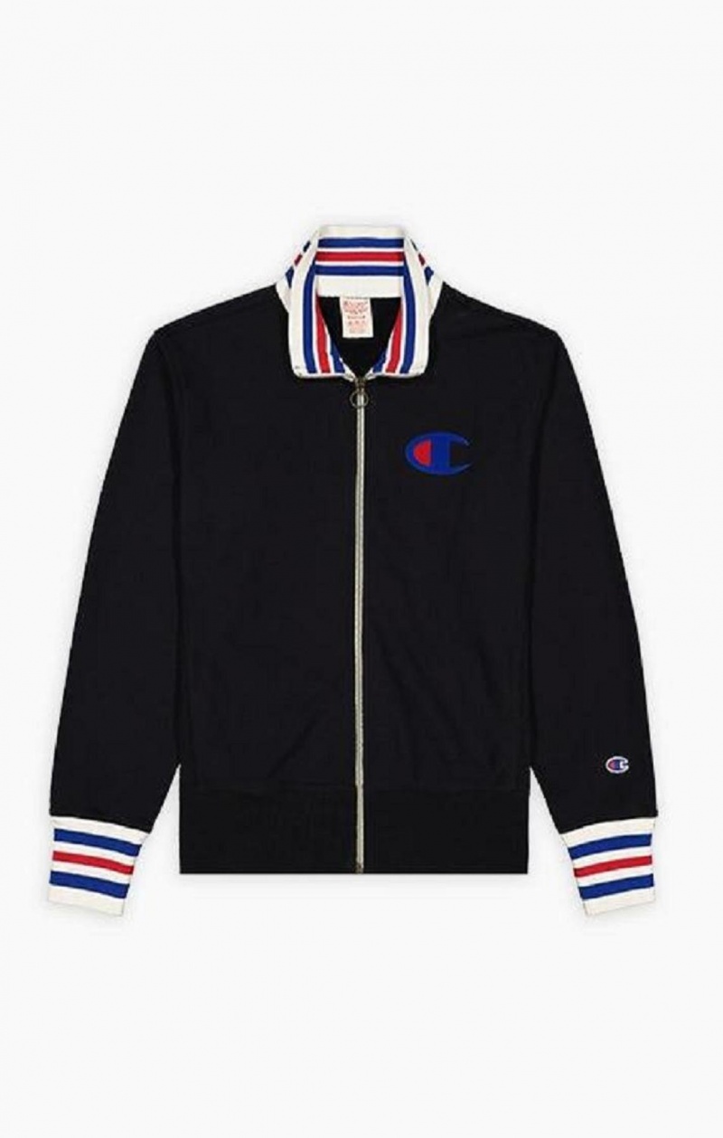 Champion Ringer Trim Reverse Weave Bomber Jacket Jackor Herr Svarta | 9625-IQZNH