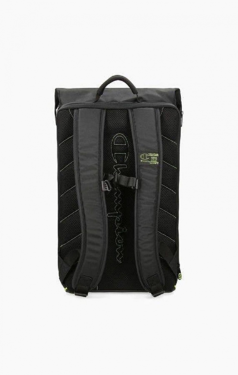 Champion Roll Top Neon Outline C Logo Backpack Väskor Dam Svarta | 6385-SLYON