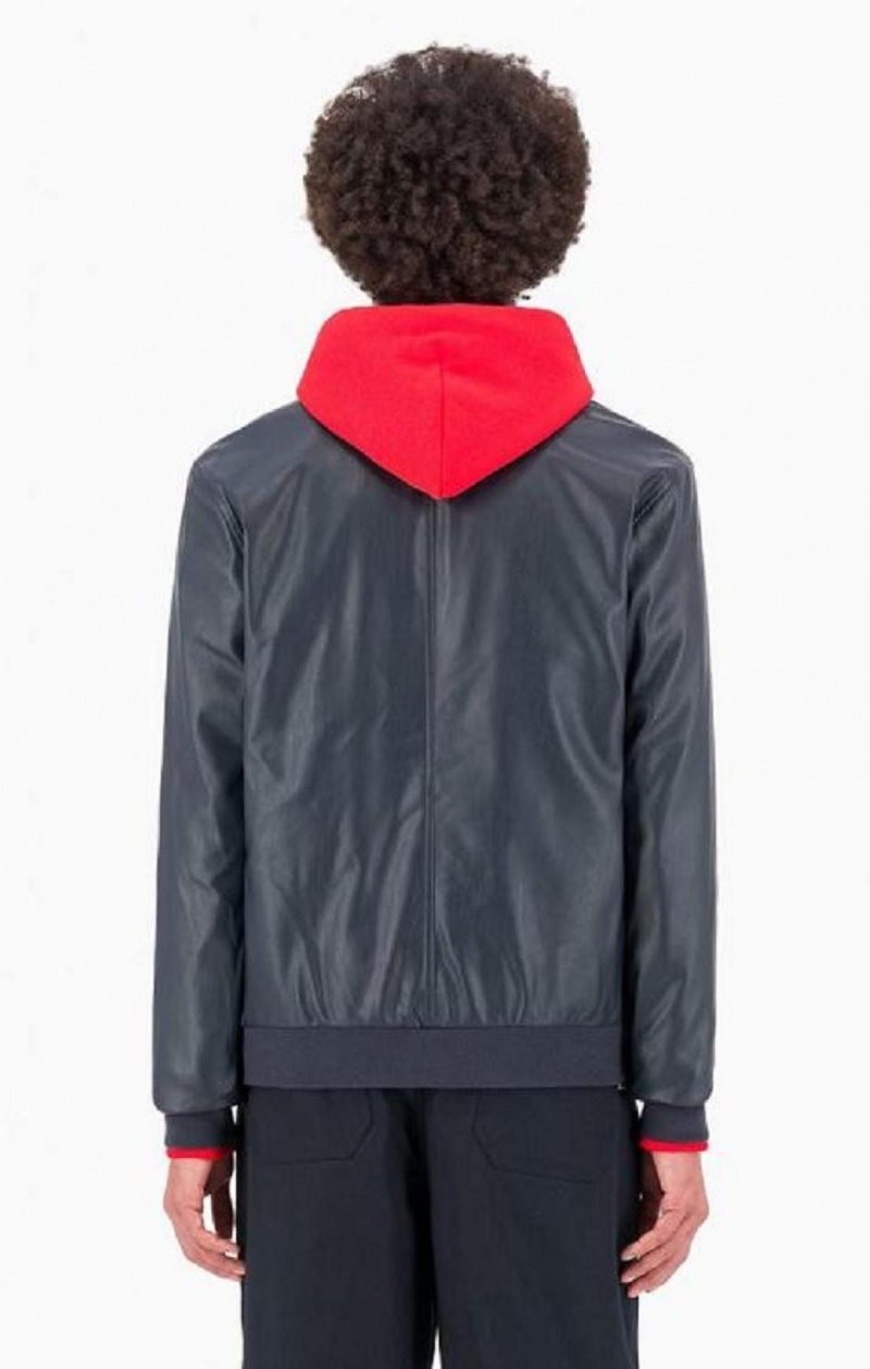 Champion San Diego MLB Fake Läder Bomber Jacket Jackor Herr Mörkblå | 7306-XUKRH