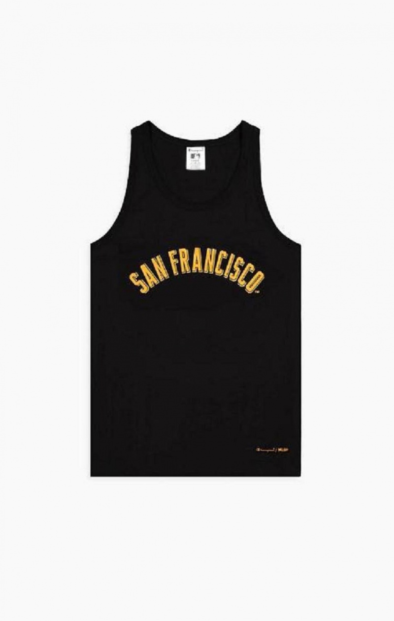 Champion San Francisco MLB Tank Top T-shirt Herr Svarta | 5278-PLSYT